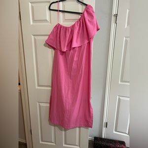 Pomander Place Pink Florencia One Shoulder Dress sz L NWOT